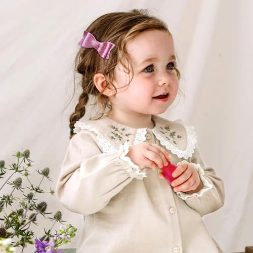 30PCS 2.75'' Baby Girls Pigtail Bows Sparkly Sequin Glitter Hair Bows With Alligator Clips Hair Barrettes Accessory for Girls Toddlers Kids Teens