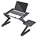 Produktbild Verstellbarer Stehpult Für Laptopständer Mit 2 CPU-Lüfter Und Herausnehmbarem Mauspad Ergonomie-Design-Bettablage Bücherständer Alu-Schwarz Tragbarer Laptoptisch