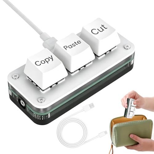Teclado copia y pega pequeño de 3 teclas y minipad USB de cortar