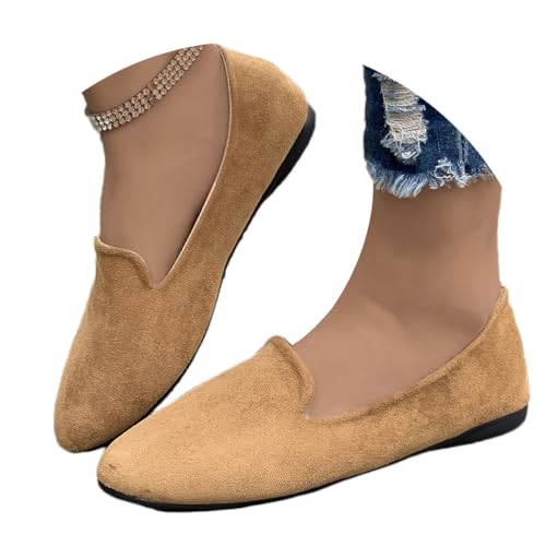 Onsoyours Femmes Suede Mocassins Chaussures Plates Été Loafers Confortables à Enfiler Pantoufle Mocassins Chaussures à Bout Pointu Mocassins de Couleur...