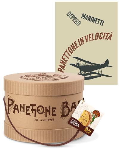 Panettone Baj 1 kg - Hutablage mit futuristischem Buch Panettone in Speed von Depero und Marinetti