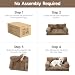 MEWOOFUN Orthopädisches Hundesofa, mittelgroß, wasserdicht, Anti-Angst-Plüschbezug für Welpen, 90 x 65 x 30 cm (Braun, L)