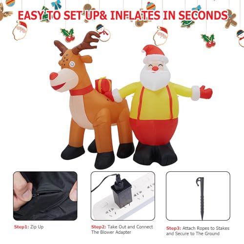 Christmas Outdoor Decorations,Inflatable Christmas Yard Decorations,Blow Up for Outdoor, Gift for Yard