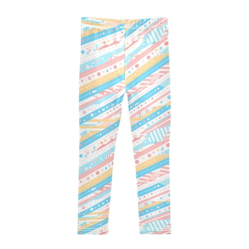 KLL Baseball Blue Stripe Toddler Girl Athletic Leggings Stretchy High Waisted Pants Exercise2