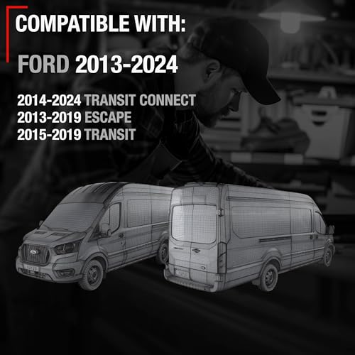 Image of T1A Exterior Front & Rear Driver and Passenger Door Handle and Cover Set - Compatible with 2012-2019 Ford C-Max, Escape, Focus - Textured Black - OEM CV6Z-5422404-DA, AM5Z-17218B08-A, 97670