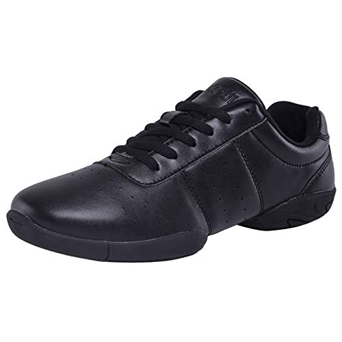 DADAWEN Damen Cheer Schuhe Mädchen Sneaker Outdoor Fitness Gymnastik Training Jazz Yoga Tanzschuhe,Schwarz,39 EU