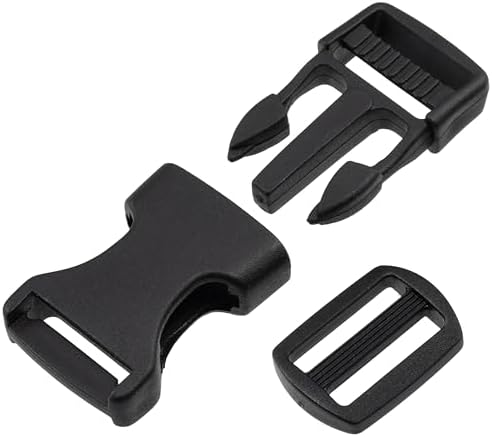 AERZETIX – Kit 6 Hebillas Clip de Liberación Rápida + 6 Reguladores Deslizantes | Accesorios de costura, mochilas, bolsos, DIY, reparación textil | Plástico negro