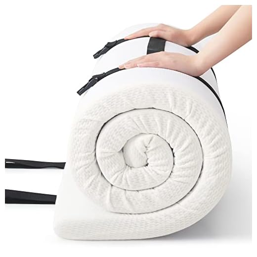 Jamdok Cot Mattress Topper,Camping Mattress,Portable Folding Sleep Mat,Roll Up Mattress,Narrow Twin High Density Ventilated Mattress Pad(75 x 30 X2 inches)