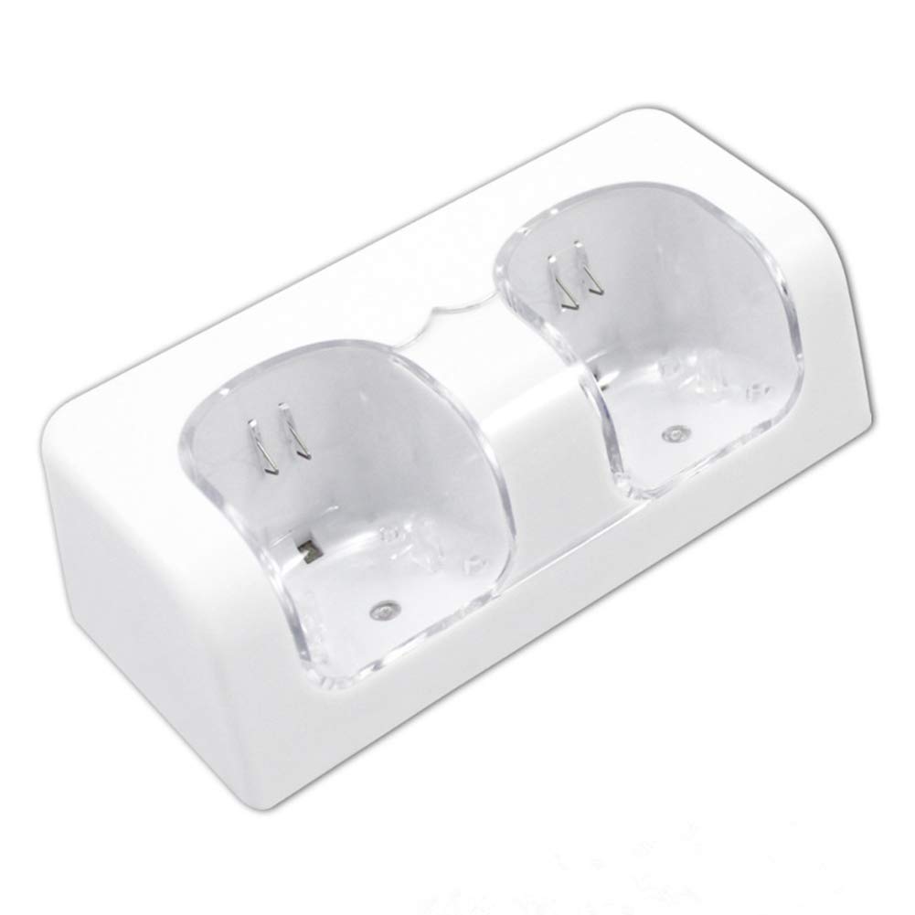 Chargeur à Distance pour contrôleur Wii, Double Station de Charge pour télécommande Wii avec 2 Piles Rechargeables et indicateur LED