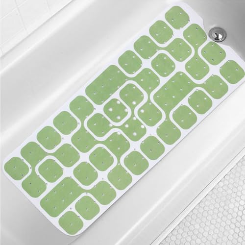 Tapis de bain antidérapant extra long vert art moderne 100x40 cm - 2