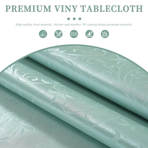 HOMOHEINI Waterproof Heavy Duty Vinyl Tablecloths, Lake Blue, 54"x78" by HOMOHEINI - Used condition - Image 3