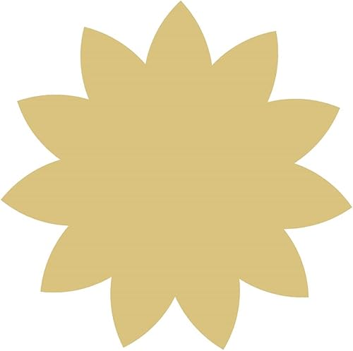 Colgador de puerta con diseño de girasol, madera sin acabar, estilo 4 (18 pulgadas)