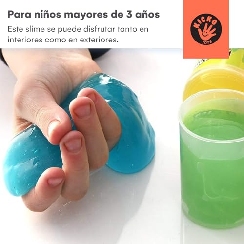 Kicko Glow in the Dark Slime Kit - 12-Pack Slime Toy for Kids in 4.5-Inch Can - Glowing Neon Colors in Green, Blue, Orange, Yellow - Fun Kid Slime as Party Favors, Goody Bag Fillers, or Birthday Gifts
