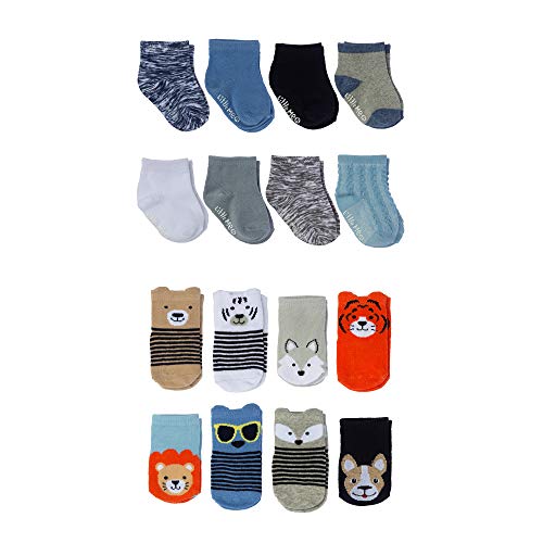 Little Me 16Pack Newborn Baby & Infant Boys Socks Solids, Space Dye