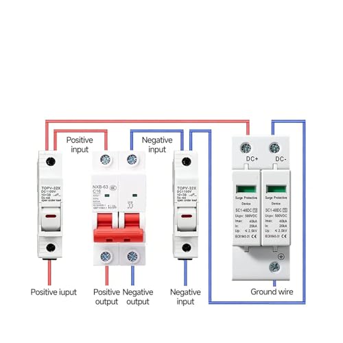 Protector contra sobretensiones CC pararrayos solar 800V que evita averías 5