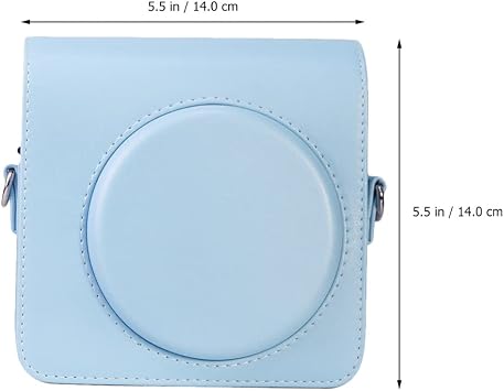 SOLUSTRE Kamera Kılıfı, PU Deri Omuz Çantası Kare Kılıf Çanta Fujifilm Instax Square SQ1 Anında Film Kamerası ile Uyumlu, Gök Mavisi