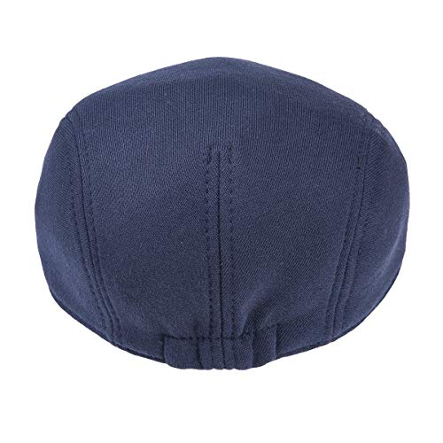 Feinion Men Cotton Newsboy Cap Soft Fit Cabbie Hat (Navy Blue) #TOP2