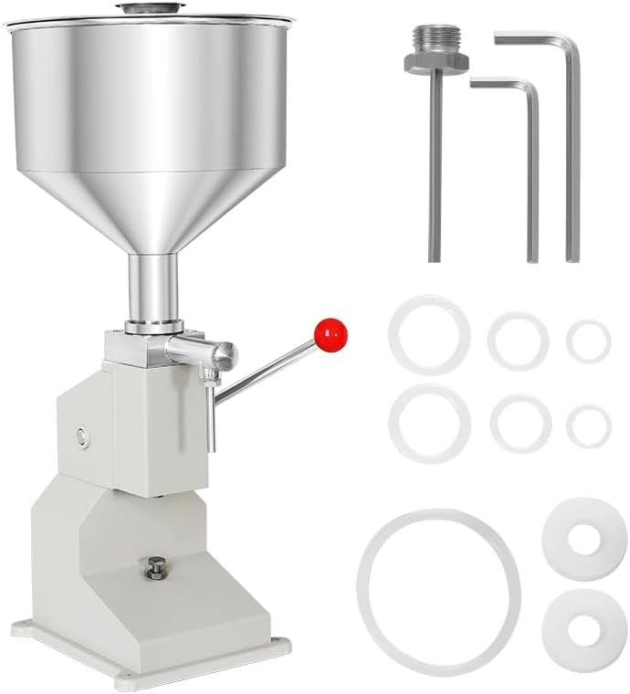 ZONEPACK Manual Filling Machine 9L Hopper Honey Cream Sauce Lotion Jam Peanut Butter 5-50ml Paste Filler