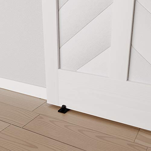 Amazon Basics Ab-Bdh111, Black Barn Door Adjustable Floor Guide, 2-Pieces, Two-Pack, 4.125 Inch #TOP4