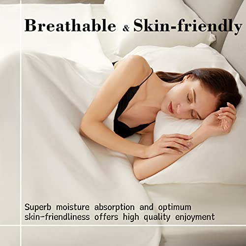 Lovewe Twin Sheet Set, Breathable & Cooling Sheets, Hotel Luxury Bedding Sheets & Pillowcases, Deep Pockets, Extra Soft Cooling Bed Sheets, Wrinkle Free And Fade Resistant- 3 Pc (White) #TOP2