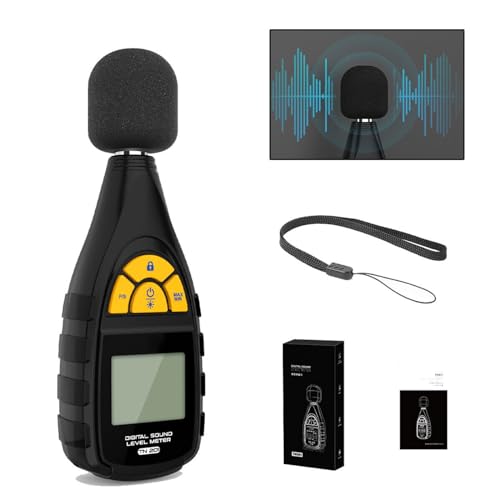 QPKING Decibel Meter,TN201 Digital Sound Level Meter Portable Noise Decibel Tester 30-130dB MAX Data Hold with LCD Display Backlight Capacitive Microphone,Fast/Slow Mode,Max & Min Value,Auto-Off
