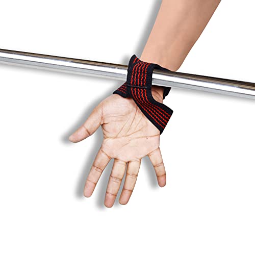 BEAST RAGE Figure 8 weight lifting straps Professional Padded Support Fitness Deadlift Powerlifters Cotton Straps Gym Wrist Straps (Black/Red) - Image 2