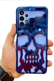 جراب بتصميم جمجمة مجوف من نيكست ستور جريء وانيق متوافق مع شاومي ريدمي 13C غطاء مفرغ الهواء جيد التهوية لمنع الحرارة ازرق حافظة بسيطة البولي يوريثين الحراري