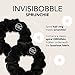 invisibobble Sprunchie Spiral Hair Ring - True Black- 2 Pack - Scrunchie Stylish Bracelet, Strong Elastic Grip Coil Accessories for Women - Gentle for Girls Teens and Thick Hair
