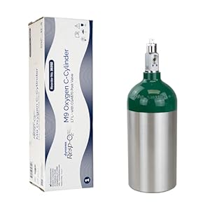 Dynarex Resp-O2 M9 Oxygen C -Cylinder with CGA 870 Post Valve – 1.7L Standard Size Oxygen Cylinder – Lightweight Aluminum Portable Tank with 255L Oxygen Capacity