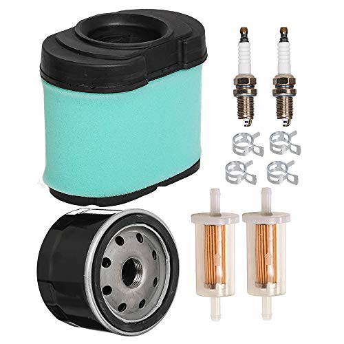 Carkio Air Filter Cleaner Pre Filter Oil Fuel Filter Spark Plug Kit for Briggs & Stratton 792105 407777 40G777 44L777 5405H 5405K John Deere MIU11515 GY21057 LA155 LA175 L120 L118 Lawn Mower