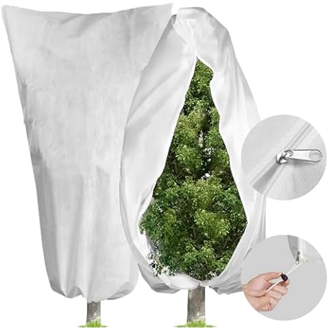 TECUUL 2Packs Large Plant Cover Freeze Protection 47.2"X70.8", Winter Cold Wind Snow Frost Protection for Shrub Tree Potted Plant Cover