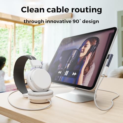 deleyCON USB C na Jack 3,5mm Adapter Audio do Słuchawek/Muzyki/Rozmów/Mikrofonu - Telefon, Smartfon, Tablet, Zestaw Słuchawkowy, Głośnik - dla iPhone 17 16 15, iPad, Galaxy S25 S24 A16 A56