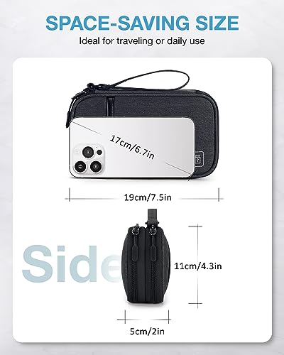 Image of BAGSMART Electronics Travel Organizer for Cords Chargers Phones, Black