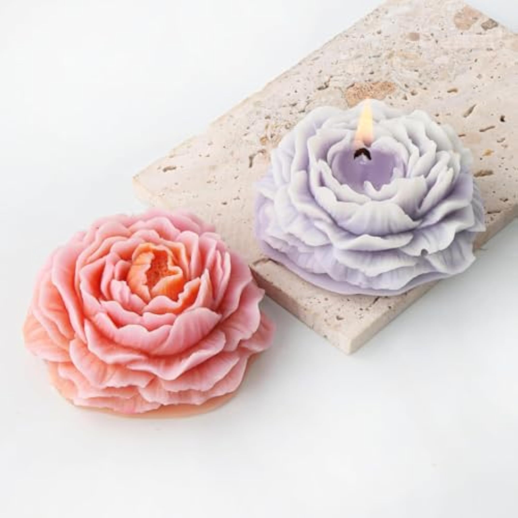 Hand Crafted Peony Flower Candle, Gift