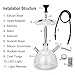 Micro Modern Acrylic Bubble Hookah with Travel Case System Silicone Hookah Bowl Silk Hookah Hose Tongs Magical LED Light for Better Shisha Hookah Narguile