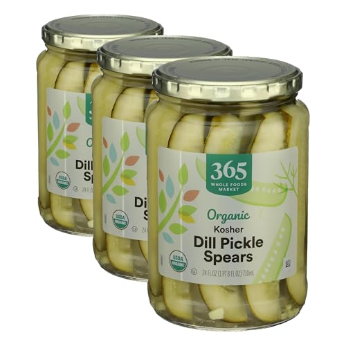 Image of 365 by Whole Foods Market, Organic Kosher Dill Pickle Spears, 24 Fl Oz (Pack of 3)