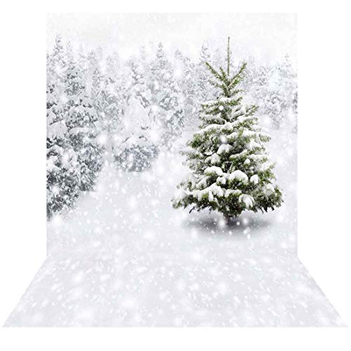 Allenjoy 6x8ft Fabric Christmas Eve Winter Snowy Backdrop Party Supplies for Xmas New Year Decorations Children 1st First Birthday Baby Shower Photo Booth Shoot Studio Portrait Prop Photoshoot Favors