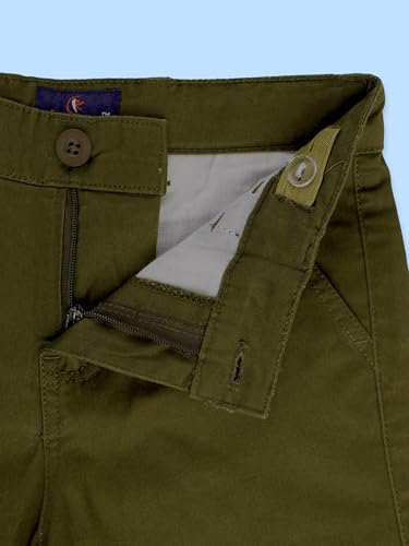 Image of KiddoPanti Boys Solid Cotton Woven Knee Length Formal Shorts