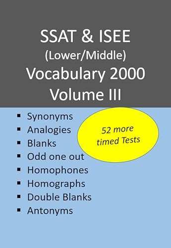 SSAT & ISEE (Lower/Middle) Vocabulary 2000 Volume III