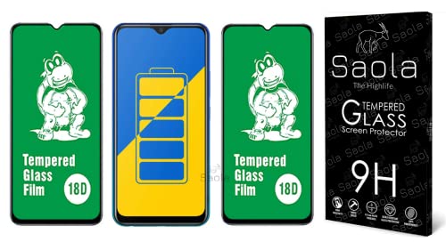 Image of Saola 18D Tempered Glass With Inbuilt AirBag Borders For Vivo Y15 (Pack Of 2) with Free Installation Kit. Full screen Coverage - 6.35 inch