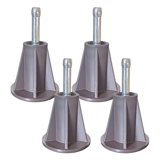 Home's Place Steel Stem Bed Frame Feet to Replace Wheels. Prevent Sliding. Sturdy Bed Frame Feet Replacements with Plastic Inserts. Set of 4