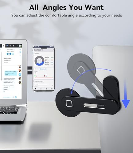 مراجعة CloudValley: حامل لابتوب قابل للتعديل بحامل هاتف مغناطيسي MagSafe وملحق جانبي نحيف (أسود) - الصورة 5
