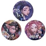 K-Pop Demon Hunters Huntrix - Juego de 3 insignias con licencia oficial, accesorios coleccionables para fans y coleccionistas