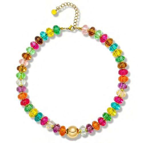 Collier de perles pour femme style bijoux d'été de plage bohème en résine