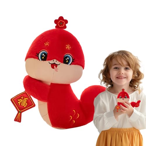 Jouet En Pelche Serpent – Animal En Pelsuche Dsu Zodiaque Rouge De 35 Cm, Serpent De La Fête u Printemps, Choix Parfait | Ornement Décoratif En Peluche Du Nouvel An, Pour La Maison, La Chambr