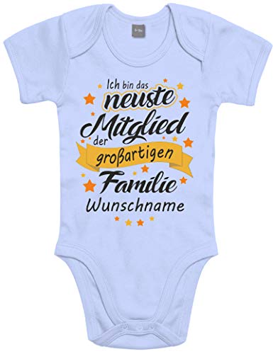 Shirtoo Individueller Baby Body Strampler Ich Bin das neuste Mitglied der großartigen Familie - für Jungen und Mädchen als Geschenk zur Geburt/Erstausstattung Cover