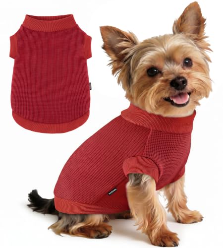 BAOBICUTE 1 Pack Dog Shirt for Small Supplies Functional Waffle Dog Clothes Warm Soft Sweatshirt Outfit for Dogs Cats Pet Apparel
