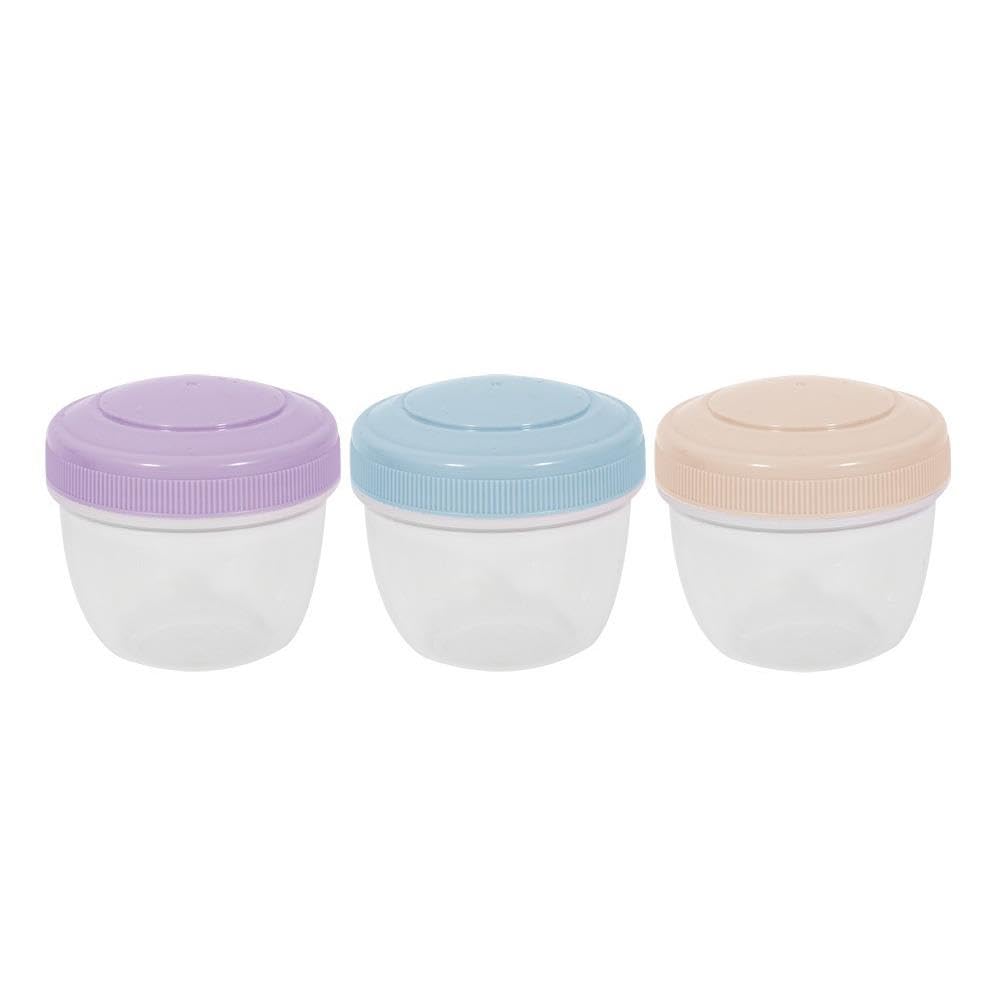 YöL Pack of 3 Small Food Containers Dip Pots Fruit Nut Sauce Lunch Work School Tubs Packed Lunch Meal Prep Storage