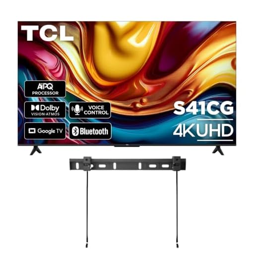 TCL 55-inch Class S41CG Series 4K UHD LED Smart GoogleTV (Limited Edition) Dolby Vision HDR & Dolby Atmos, Bluetooth, Google Assistant & Amazon Alexa Compatible with Voice Remote + Wall Mount(Renewed)