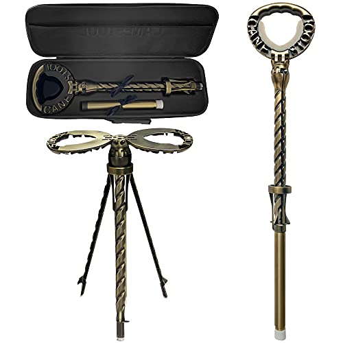 LOCYOP Portable Cane Stool Walking Cane with Seat Folding Cane Seat Walking Stool for Adults Stick Chair Retractable Lightweight Walking Stool for Elderly Tripod Cane Stool Outdoor Travel Stool